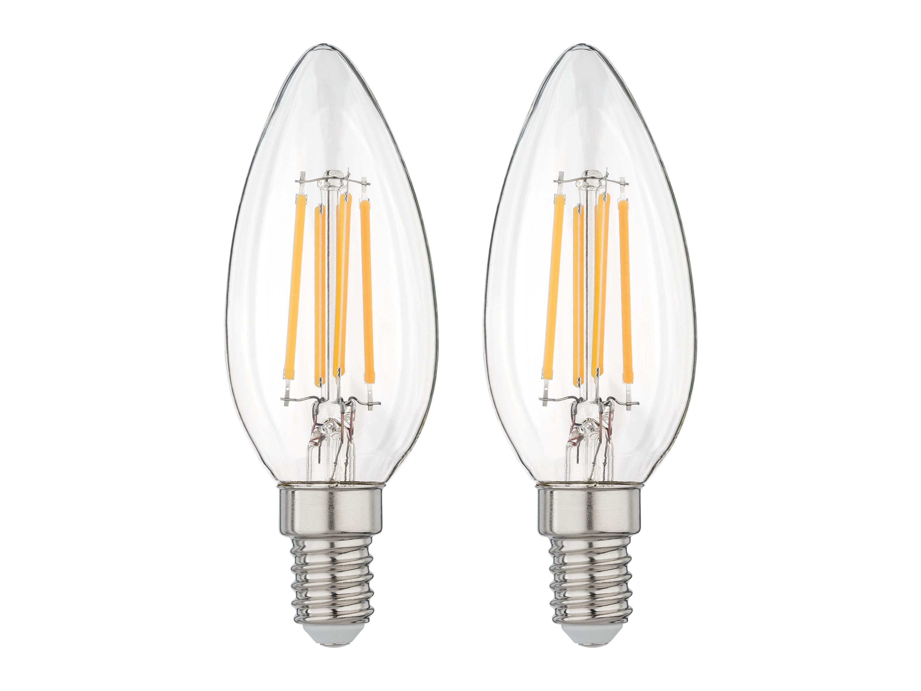 LIVARNO® Filamentové LED žiarovky (sviečka E14 4,2 W, 2 kusy)