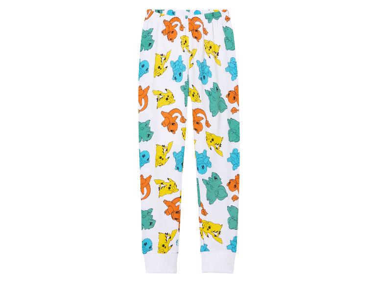 Biele pyžamové nohavice s potlačou Pokémonov.