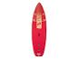 Červený a béžový nafukovací paddleboard s textom „CRIVIT“ a grafickým vzorom.