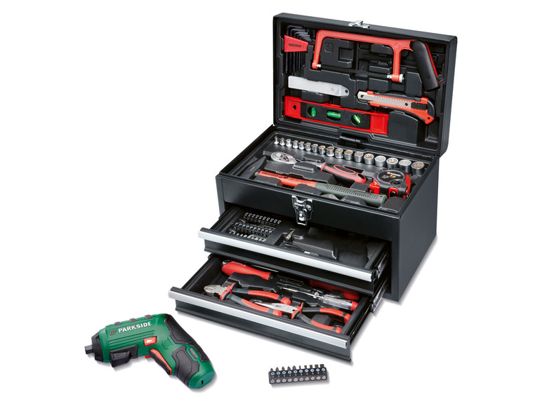 PARKSIDE® Kufor s náradím a elektrickým skrutkovačom PWBM A1