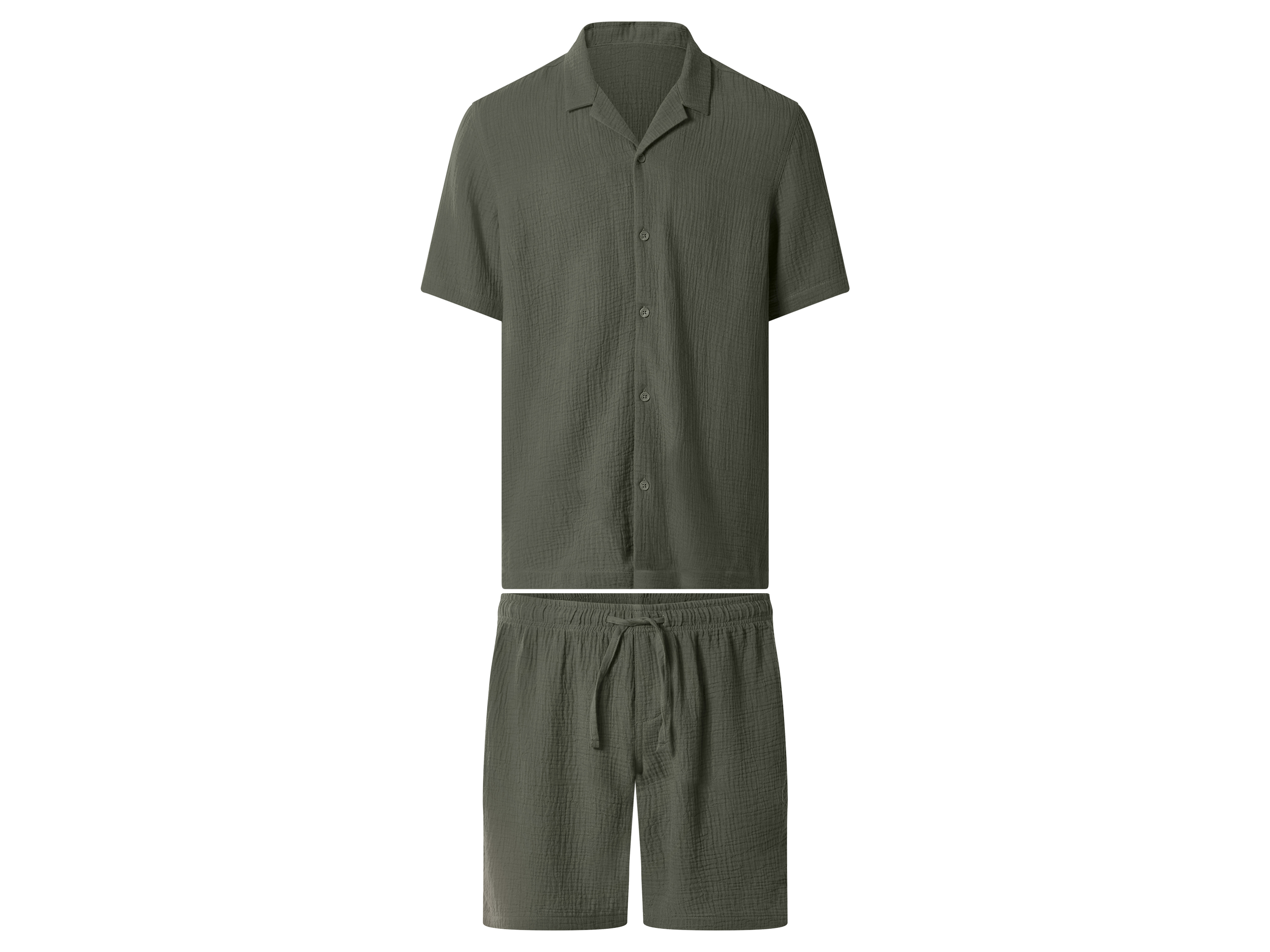 esmara Men Pánske mušelínové pyžamo (kaki, M (48/50))