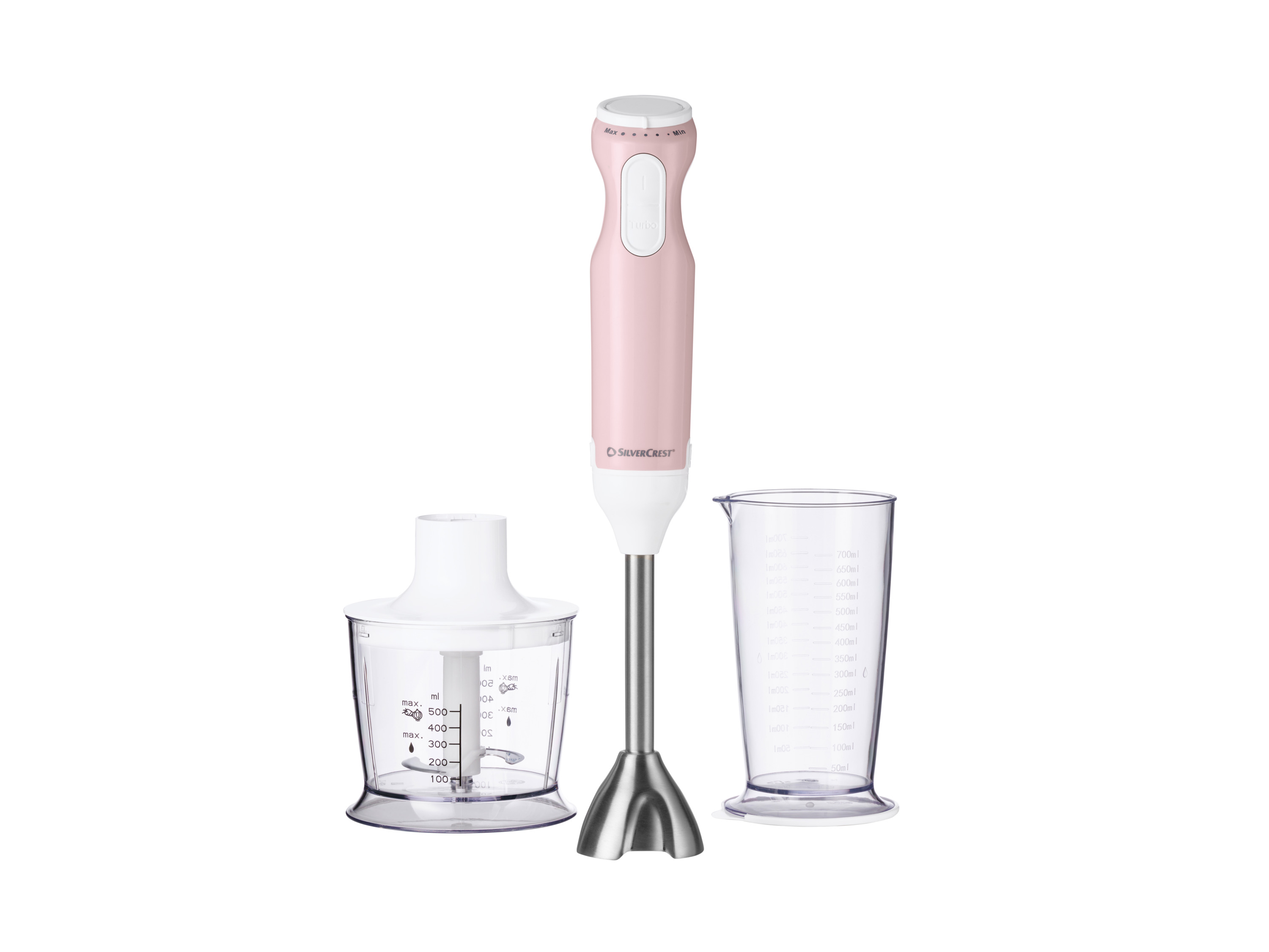 SILVERCREST Tyčový mixér SSMS 600 G1/SOSMS 600 G1, 4-dielna súprava (bledoružová)