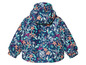 Dievčenská modrá vetrovka s kvetinovým vzorom.