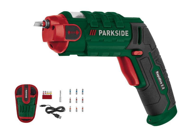 Prejsť na zobrazenie na celú obrazovku: PARKSIDE® Aku skrutkovač s vymeniteľnými bitmi 4 V Rapidfire 2.2 – obrázok 1