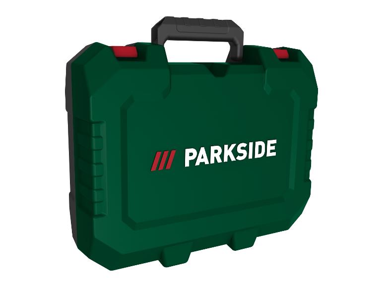 Zelený kufrík na náradie Parkside.