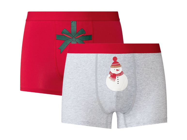 E-shop LIVERGY® Pánske vianočné boxerky, 2 kusy (S, sivá/červená)