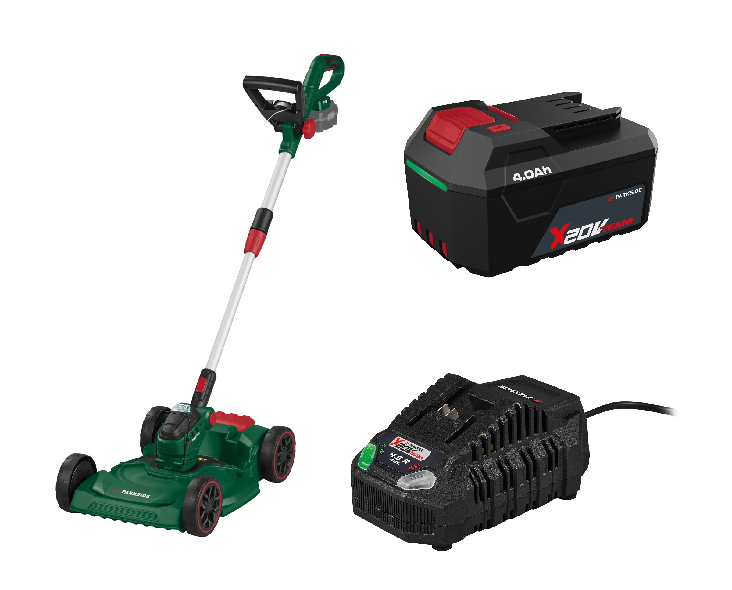 PARKSIDE® Aku multivyžínač 20 V PAMT 20-Li A1 3 v 1 + Rýchlonabíjačka akumulátora 20 V/4,5 A + Akumulátor 20 V/4 Ah