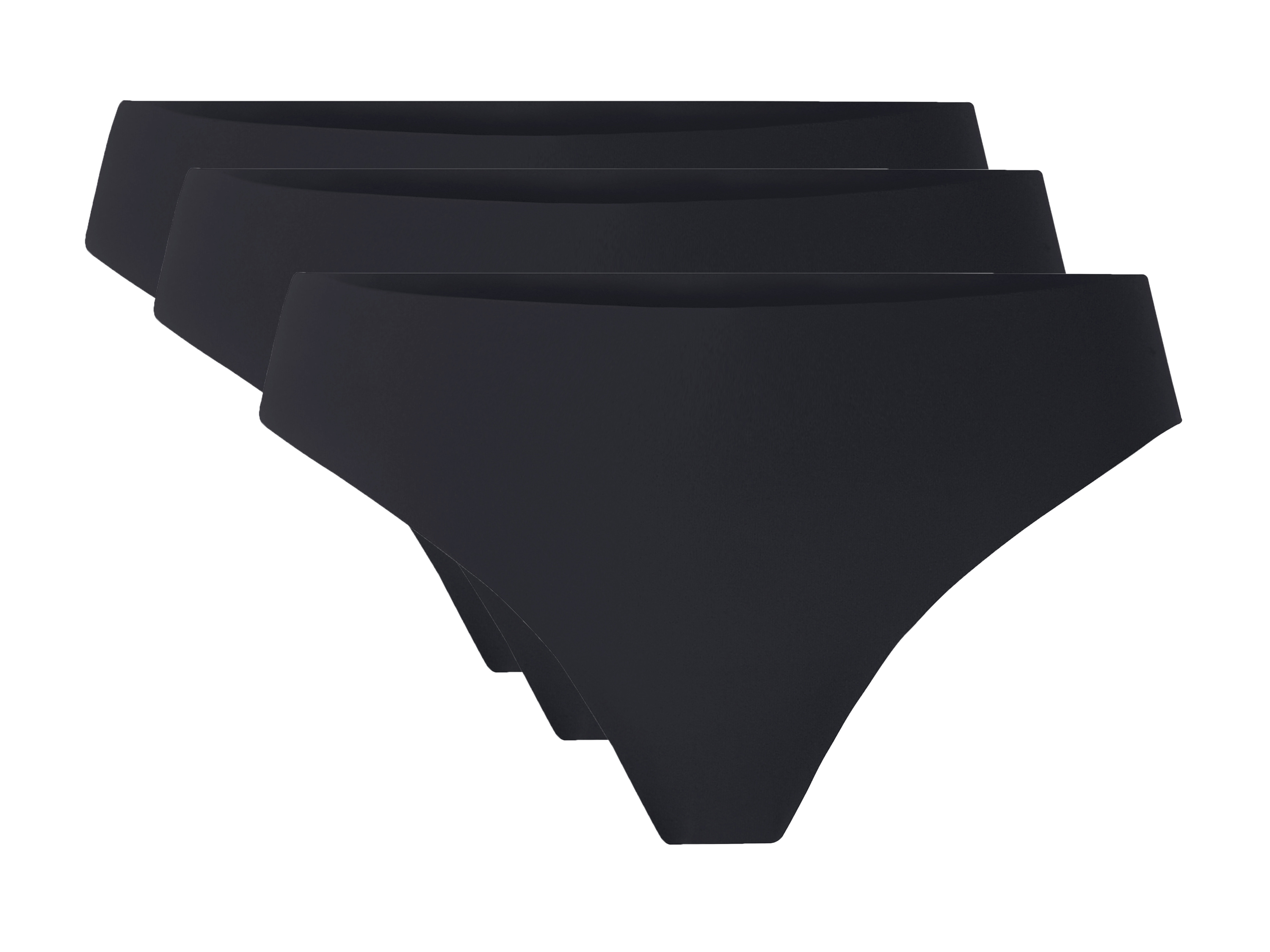 ESMARA® Dámske tangá, 3 kusy (čierna, L (44/46))