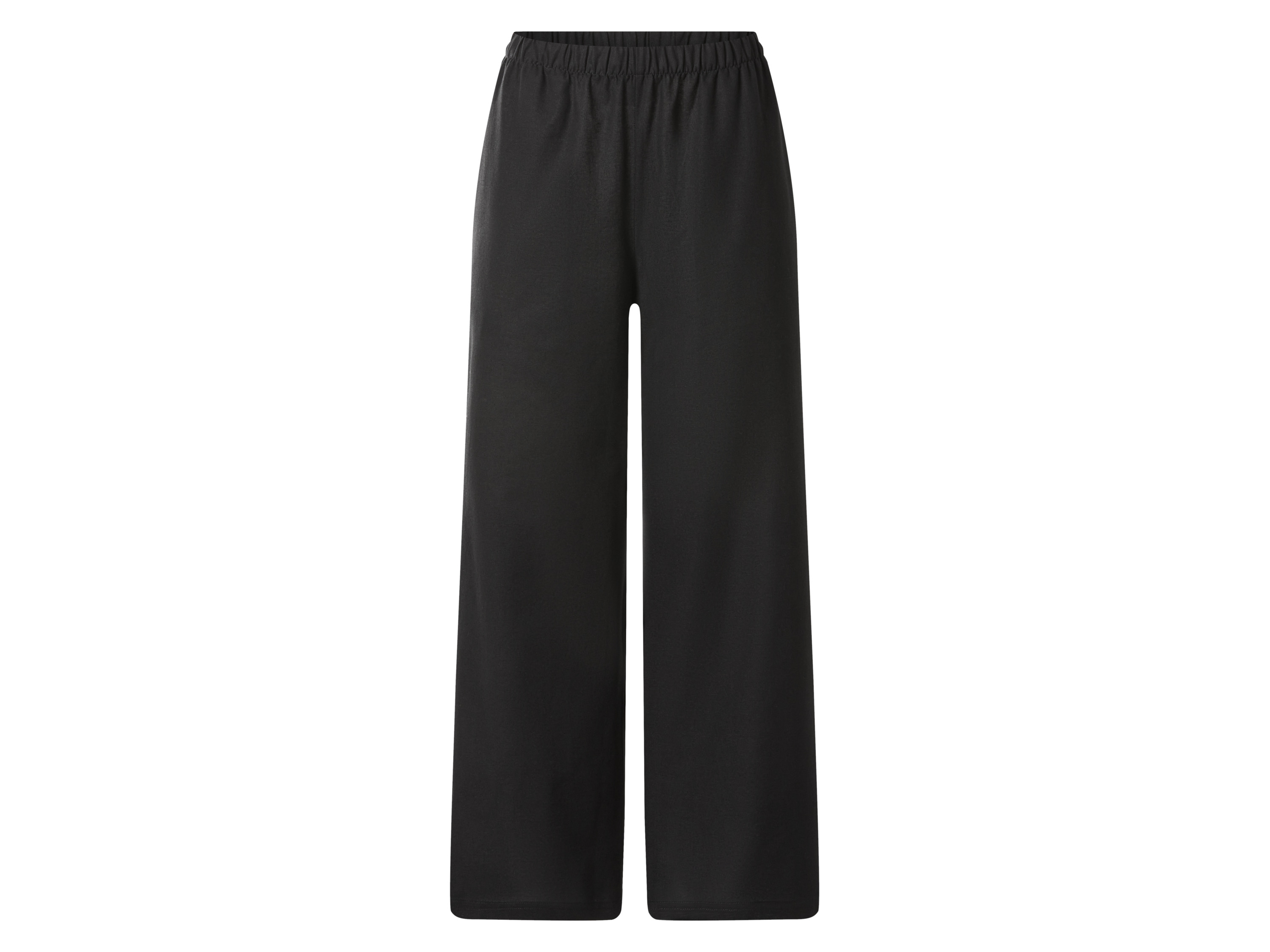 ESMARA® Dámske nohavice Wide Leg s ľanom Premium (čierna, XS (32/34))