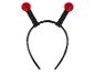 Čierna čelenka s červenými tykadlami, ideálna pre kostýmy hmyzu alebo lienky.