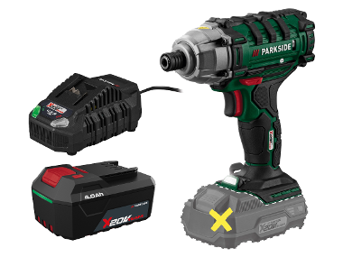 PARKSIDE® Aku rázový uťahovák PDSSA 20-Li B2 + Akumulátor 20 V/4 Ah + Rýchlonabíjačka 20 V/4,5 A