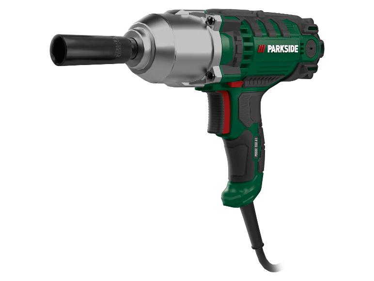 Rázový uťahovák Parkside PDSS 550 A1 v zelenej a čiernej farbe s nadstavcom