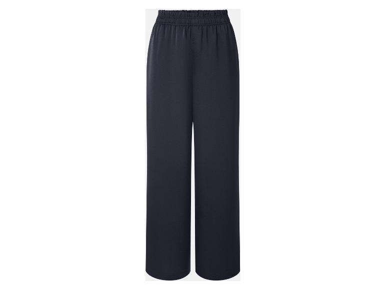 esmara® Dámske saténové nohavice „Wide Leg“ (navy modrá, S (36/38))