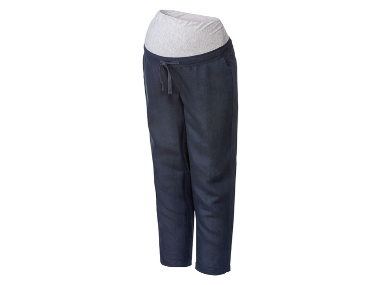 E-shop esmara® Dámske ľanové tehotenské nohavice (40, námornícka modrá)