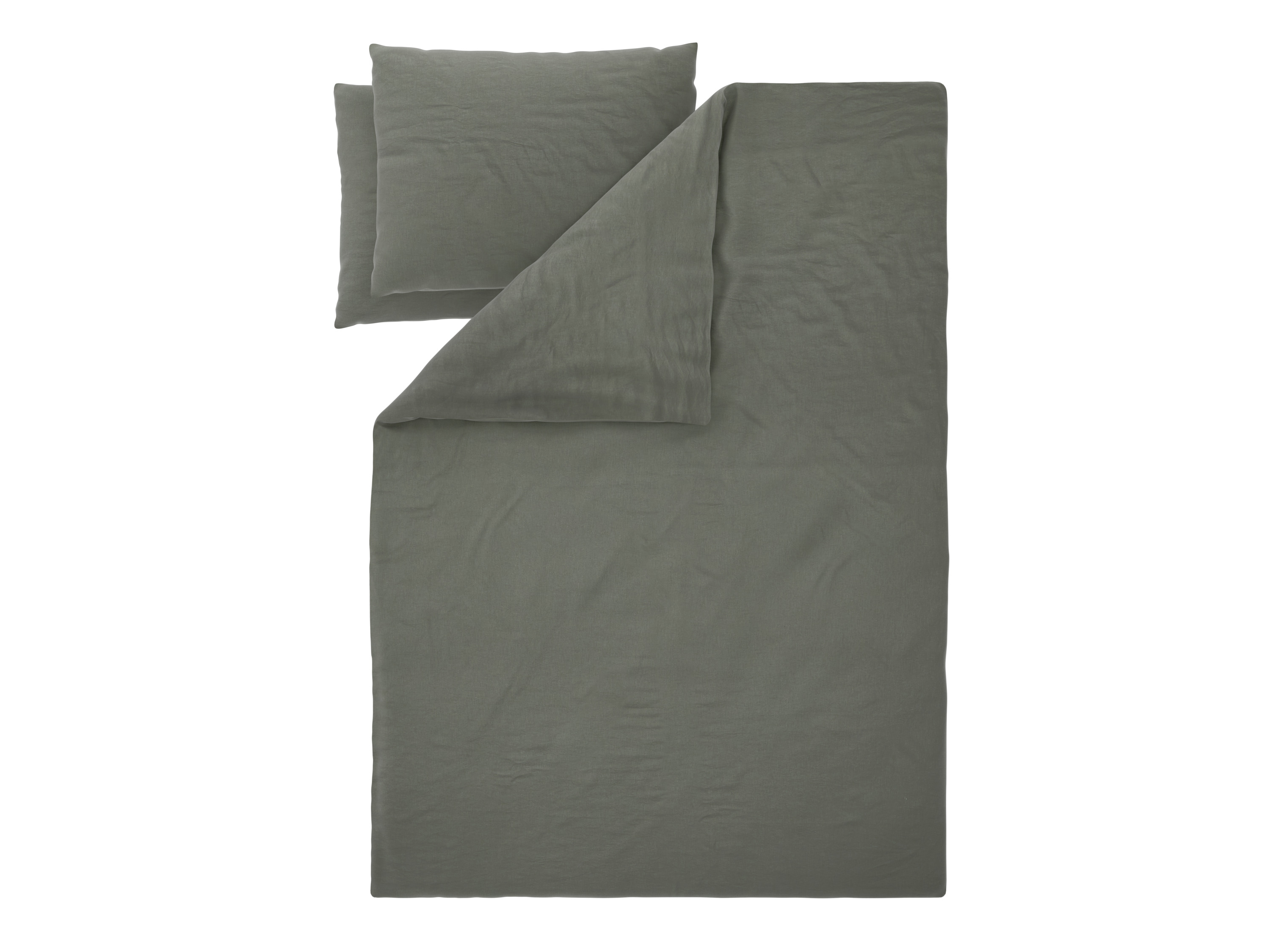 LIVARNO® Bavlneno-ľanová posteľná bielizeň Premium, 240 x 220 cm (zelená)