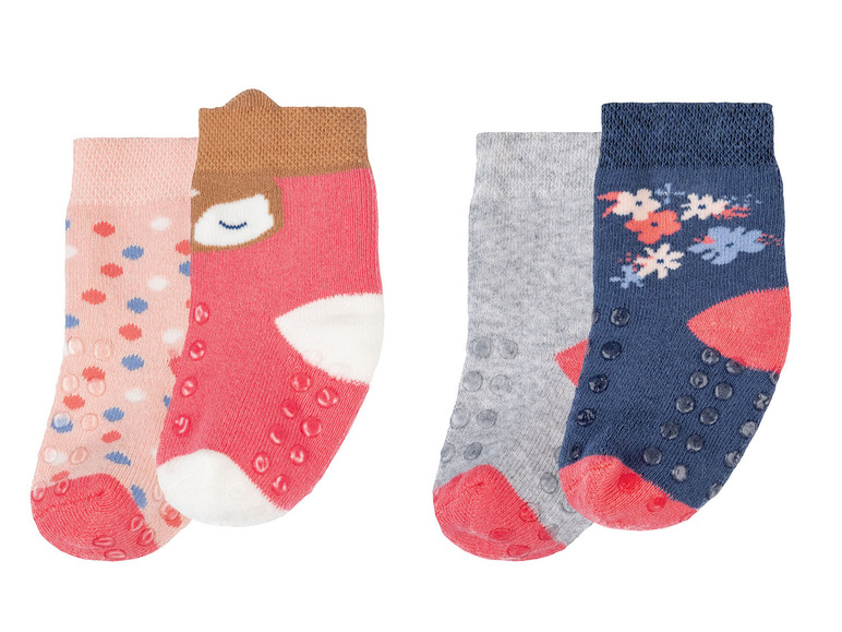 Prejsť na zobrazenie na celú obrazovku: lupilu® Dievčenské hrejivé ponožky pre bábätká, 2 páry – obrázok 1