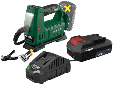 PARKSIDE® Aku kompresor 20 V PAKT 20-Li A1 + Akumulátor 20 V/2 Ah + Nabíjačka 20 V/2,4 A