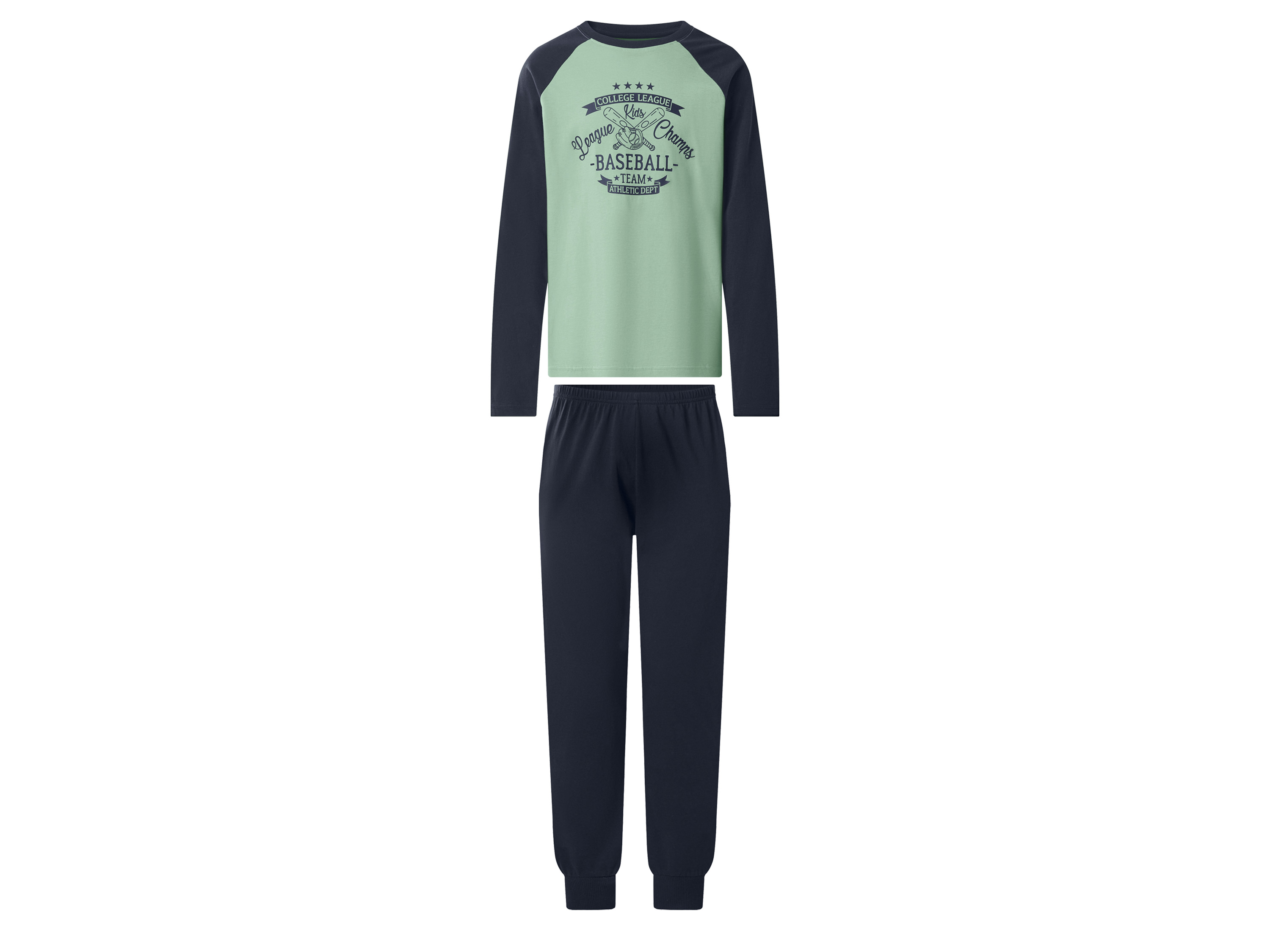 ESMARA KIDS Detské pyžamo (zelená/navy modrá, 158/164)