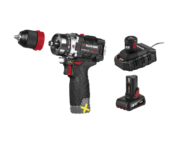 PARKSIDE PERFORMANCE® Aku príklepová vŕtačka 12 V PSBSAP 12 A1 + Akumulátor 12 V/2,5 Ah + Nabíjačka 6 A PLGK 12 6.0 B1 + Akumulátor 12 V/5 Ah