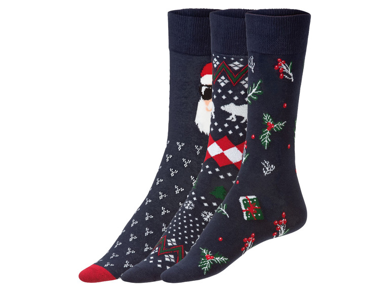 Prejsť na zobrazenie na celú obrazovku: LIVERGY® Pánske vianočné ponožky, 3 páry – obrázok 1