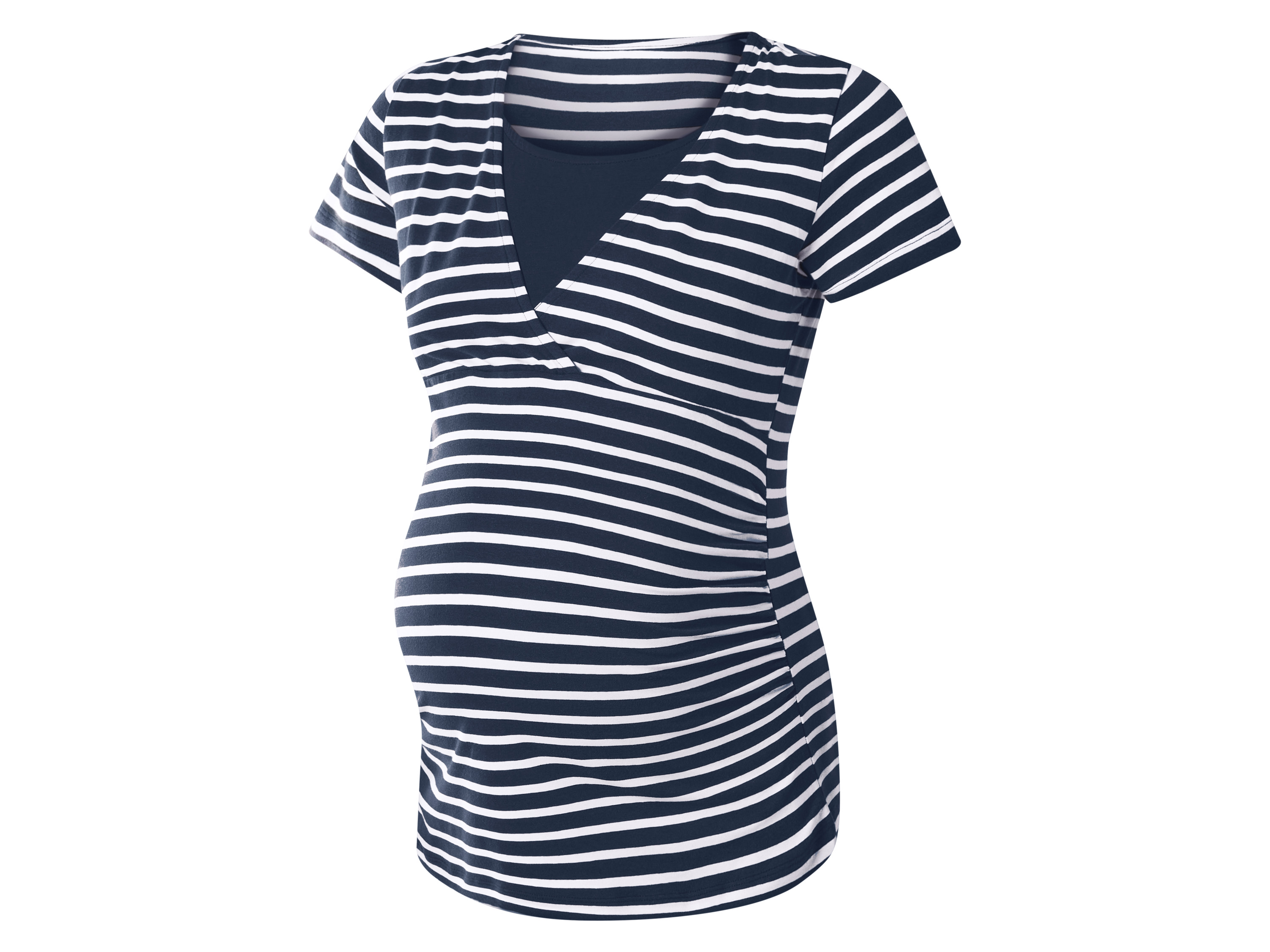 esmara® Dámske tehotenské tričko (pruhy/navy modrá, S (36/38))