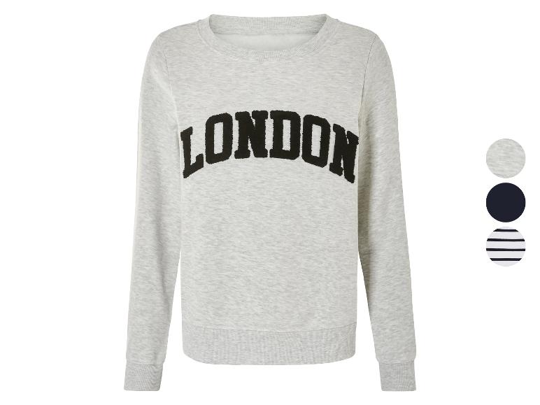 Sivá mikina s dlhým rukávom s nápisom 'LONDON'.
