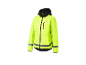 Žltá cyklistická bunda Crivit s kapucňou.