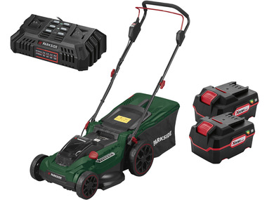 PARKSIDE® Aku kosačka na trávu PRMA 40-Li C1 + Akumulátor 20 V/4 Ah PAP 20 B3, 2 kusy + Dvojitá rýchlonabíjačka PDSLG 20 A1
