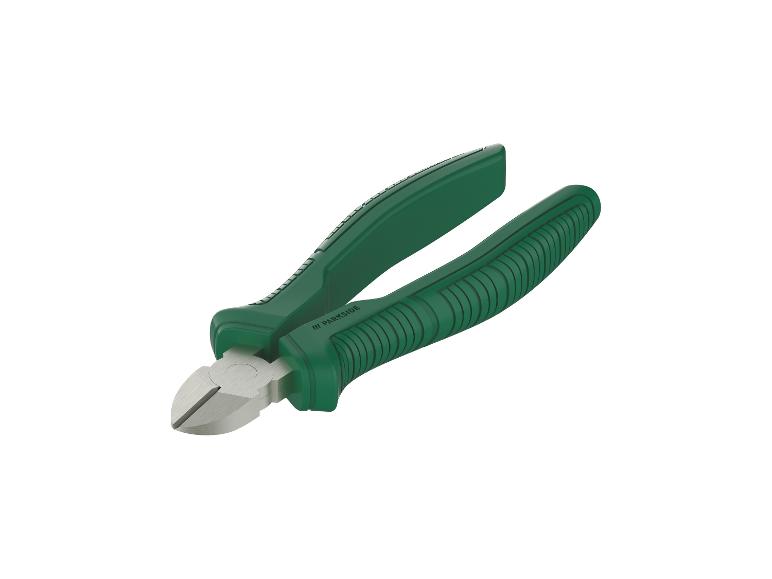 Zelené diagonálne kliešte s ergonomickými rukoväťami.