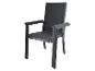 Tmavosivá záhradná stolička s opierkami na ruky a textilnou sieťovinou