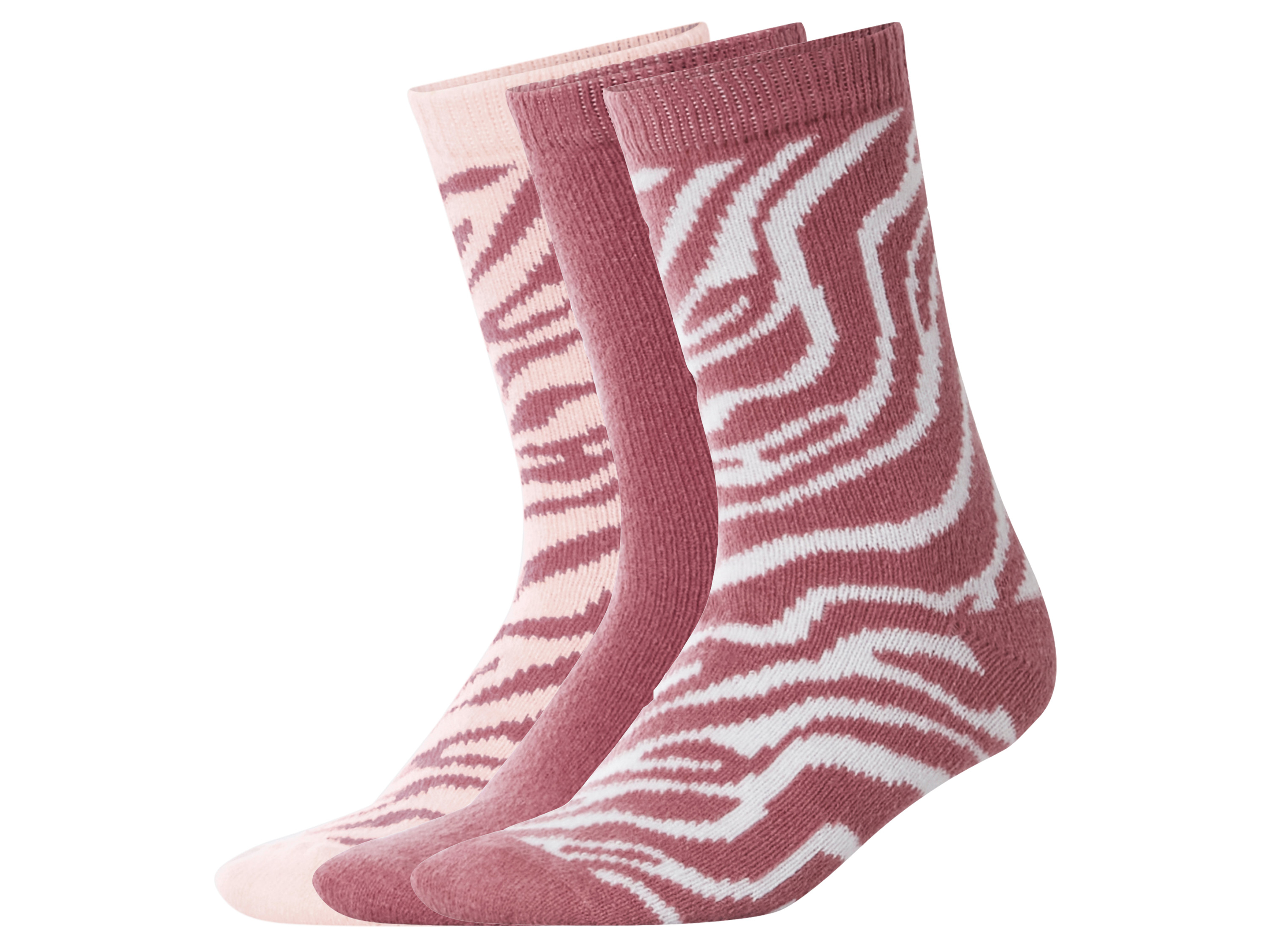 E-shop esmara® Dámske huňaté ponožky, 3 páry (bledoružová, 35-38)