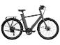 Sivá elektrická bicykel s pneumatikami Schwalbe.