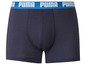 Modré boxerky Puma s bielym logom.