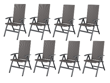 LIVARNO home Skladacie kreslo Valencia, sivá, 8 kusov