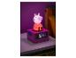 Nočná lampa a budík Peppa Pig na nočnom stolíku