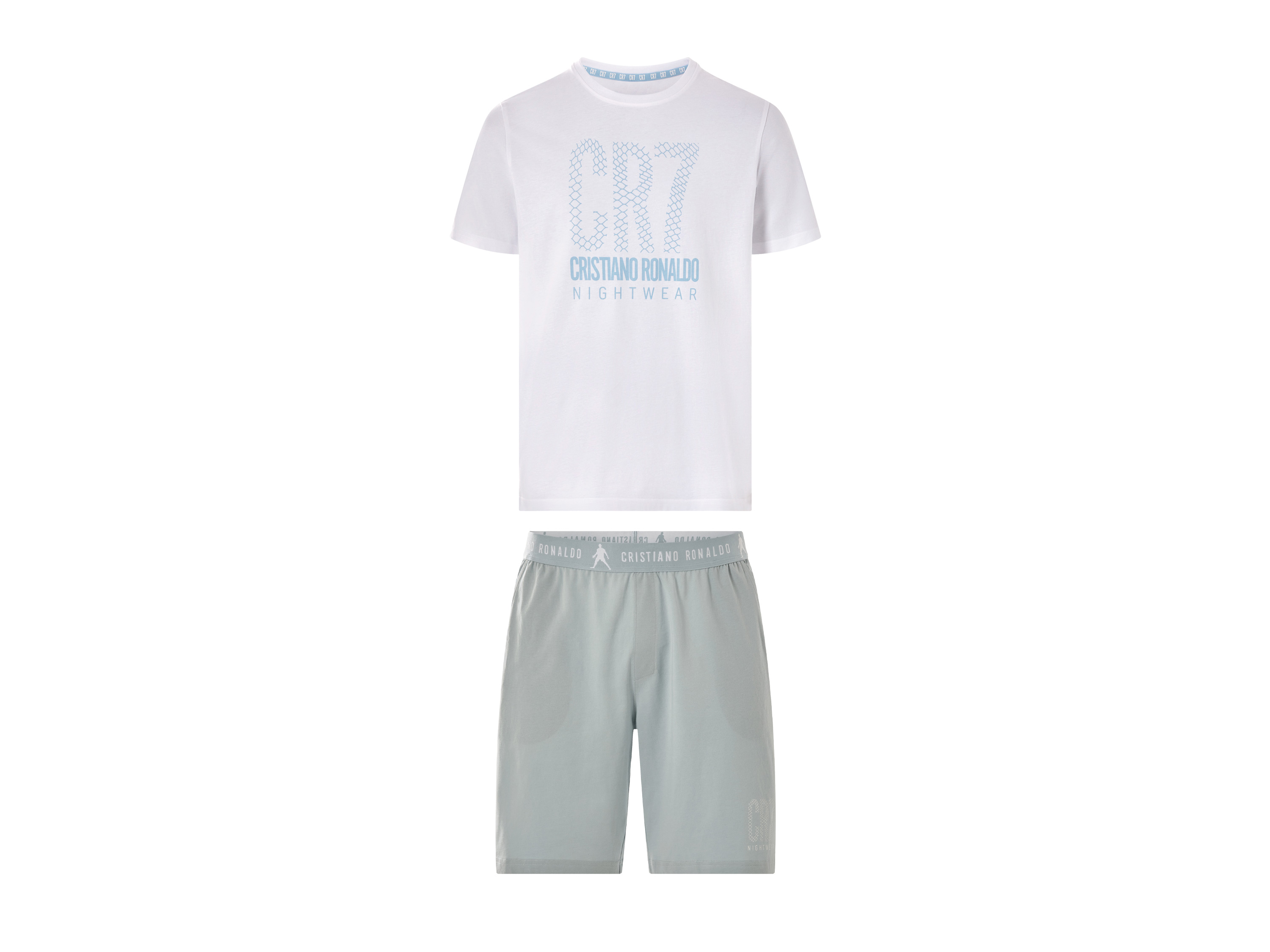 CR7 Pánske krátke pyžamo (biela, XL)