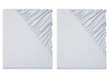 LIVARNO home Napínacia plachta, 90 – 100 x 200 cm, bledosivá, 2 kusy