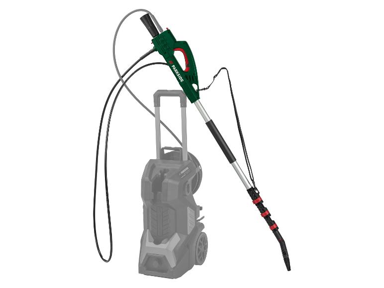 Teleskopická vysokotlaková čistiaca tyč PARKSIDE s vysokotlakovým čističom v pozadí