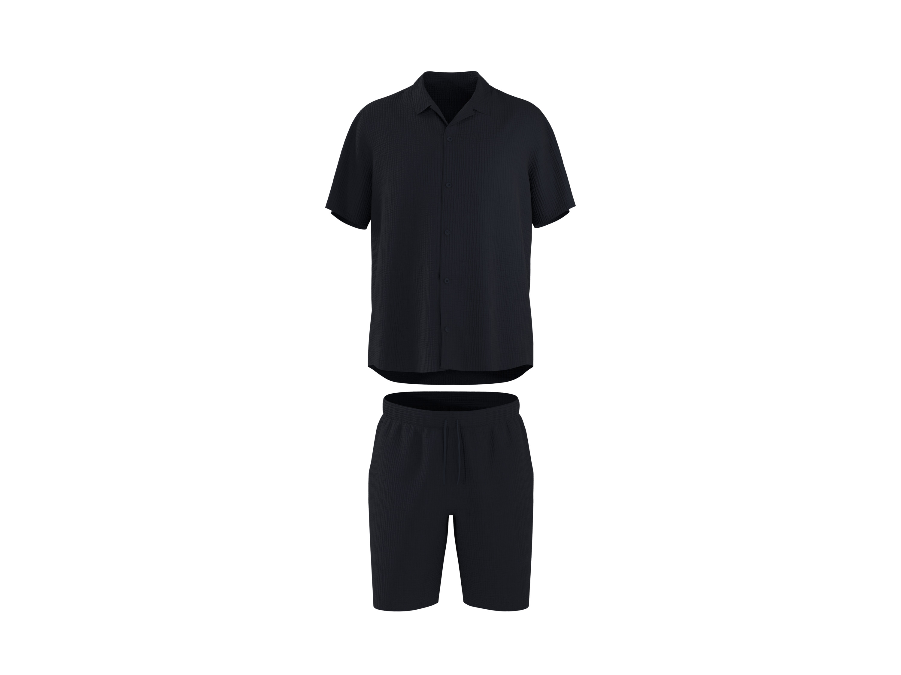 ESMARA MEN Pánske mušelínové krátke pyžamo (navy modrá, M (48/50))