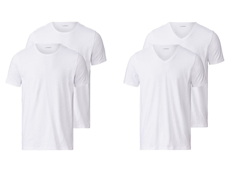Prejsť na zobrazenie na celú obrazovku: LIVERGY® Pánske biele bavlnené tričko, 2 kusy – obrázok 1