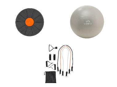 CRIVIT Balančná podložka/Gymnastická lopta/Fitnes pásy