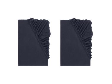 LIVARNO® Napínacia džersejová plachta, 90 – 100 x 200 cm, tmavomodrá, 2 kusy