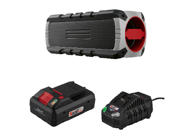 PARKSIDE PERFORMANCE® Stavebný Bluetooth® reproduktor PBL 40 A1 + Smart akumulátor 20 V/4 Ah + Rýchlonabíjačka akumulátora 20 V/4,5 A
