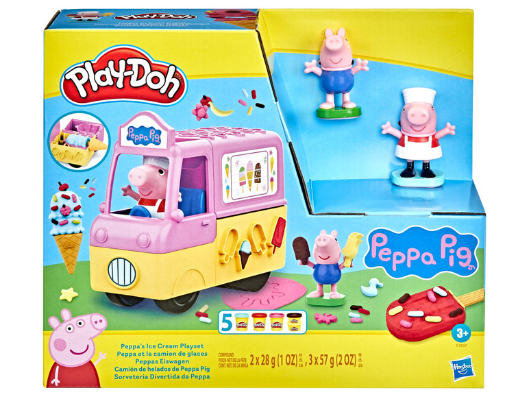 Hrací sada Play-Doh Peppa Pig zmrzlinový vozík s postavičkami