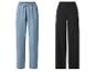 Modré džínsové culottes a čierne culottes.