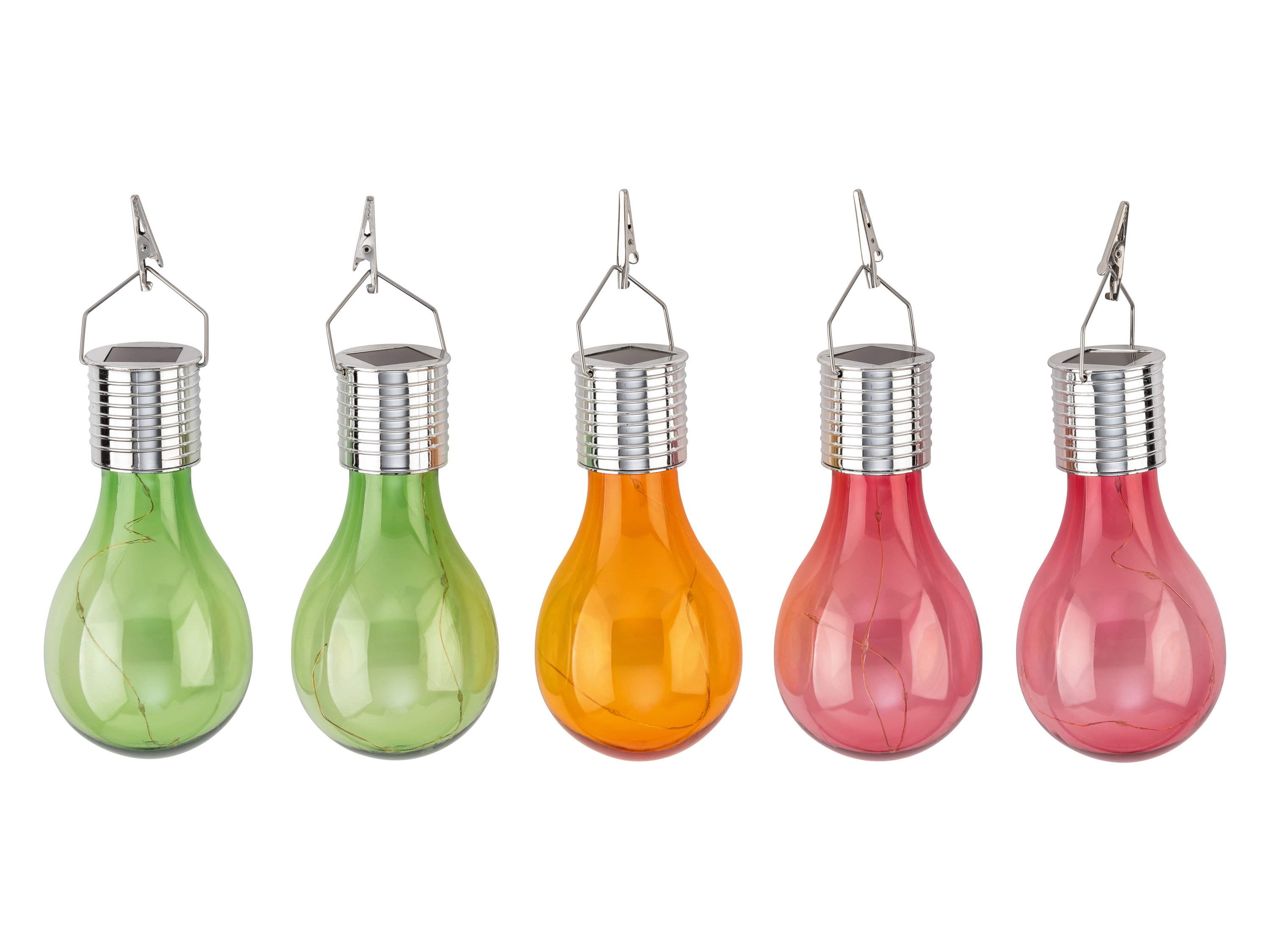 LIVARNO LED solárne žiarovky, 5 kusov (farebná)