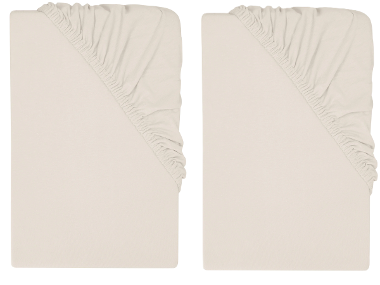 LIVARNO® Napínacia džersejová plachta, 90 – 100 x 200 cm, piesková, 2 kusy