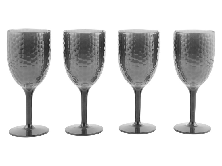 Cambridge Plastové poháre, 4 kusy (vínové poháre/čierna)