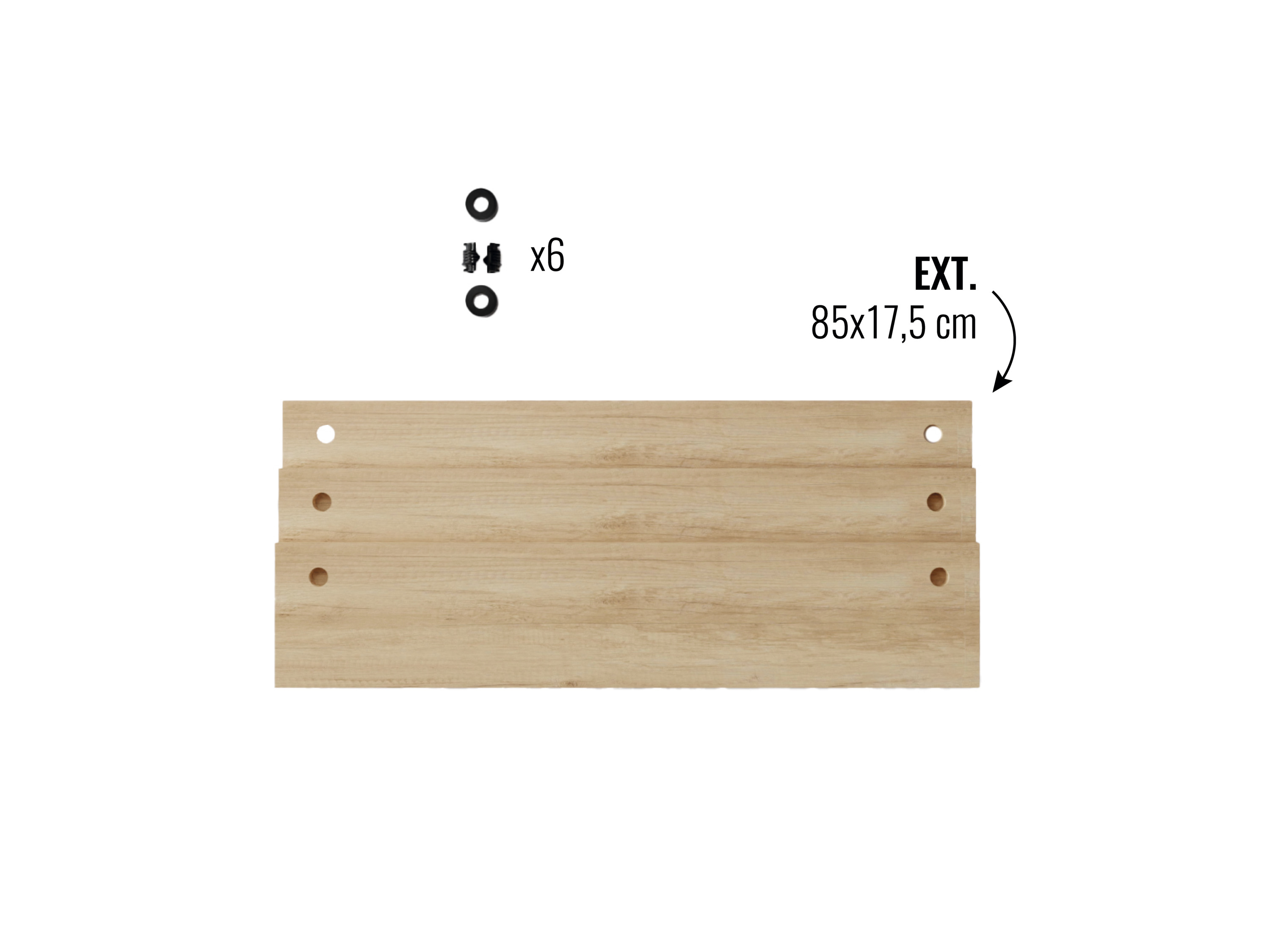 AR SHELVING Rozšírenie pre nástenný regál DECO (85x17,5 cm)