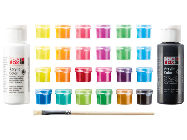 Prejsť na zobrazenie na celú obrazovku: Marabu CREABOX Súprava akrylových farieb Mini, 27-dielna – obrázok 4